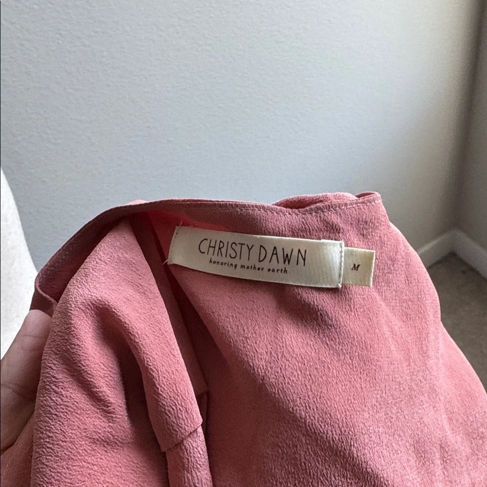 Christy Dawn The Autumn Dress Dusty Rose Silk Wrap Midi Dress size medium - Picture 6 of 7